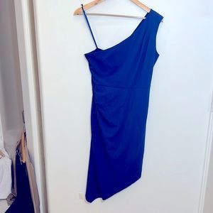 Gorgeous Navy One Shoulder Strap Dress